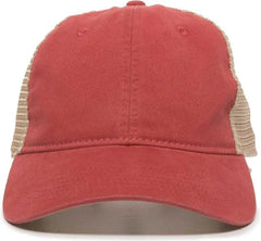 OC Sports PWT-200M Adjustable Mesh Back Cap - Nantucket Red Tea Stain - Red / 6 7/8’’ - 7 1/2’’