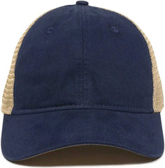 OC Sports PWT-200M Adjustable Mesh Back Cap - Navy Tea Stain - Navy / 6 7/8’’ - 7 1/2’’