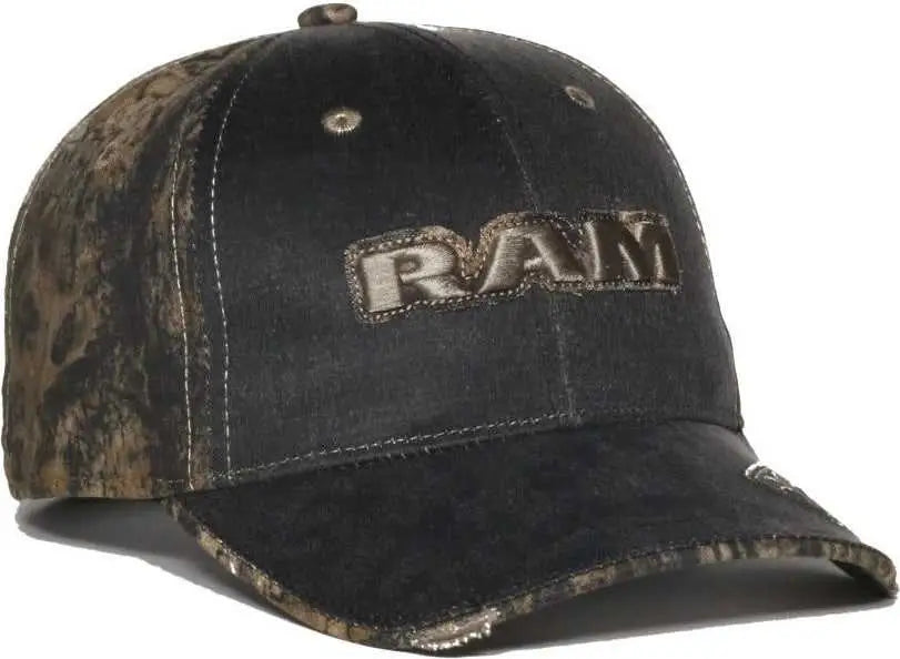 OC Sports RAM05A Ram Weathered Mid Crown Cap -Black Mossy Oak Country Dna - Mossy Oak / OSFM