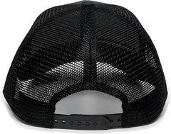 OC Sports RAM12A Polyester Mesh Back Cap -Black - Black / 6 7/8’’ - 7 1/2’’