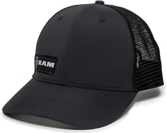 OC Sports RAM12A Polyester Mesh Back Cap -Black - Black / 6 7/8’’ - 7 1/2’’