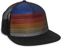 OC Sports REDL108 Mesh Overlay Cap - Stripes Black Black - Black / 6 7/8’’ - 7 1/2’’