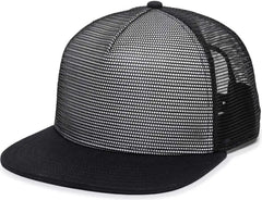 OC Sports REDL108 Mesh Overlay Cap - White Black Black - White Black / 6 7/8’’ - 7 1/2’’