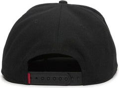OC Sports REDLBL101 Adjustable Flat Bill Heathered Cap - Black - Black / 6 7/8’’ - 7 1/2’’