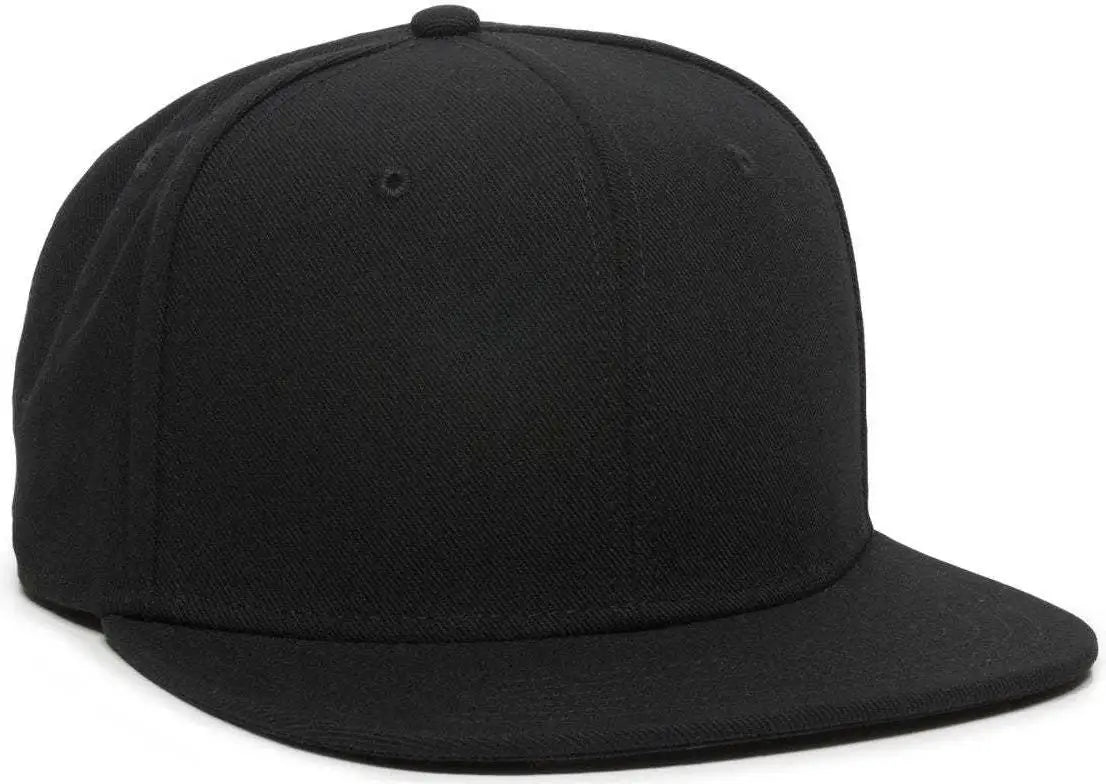 OC Sports REDLBL101 Adjustable Flat Bill Heathered Cap - Black - Black / 6 7/8’’ - 7 1/2’’