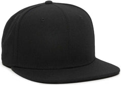 OC Sports REDLBL101 Adjustable Flat Bill Heathered Cap - Black - Black / 6 7/8’’ - 7 1/2’’