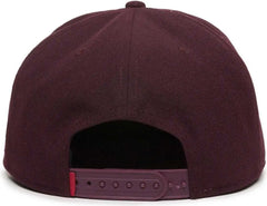 OC Sports REDLBL101 Adjustable Flat Bill Heathered Cap - Dark Wine - Maroon / 6 7/8’’ - 7 1/2’’
