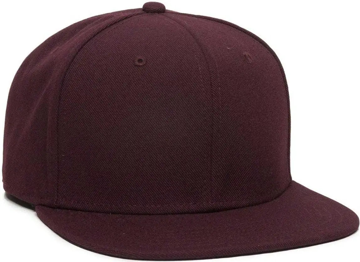 OC Sports REDLBL101 Adjustable Flat Bill Heathered Cap - Dark Wine - Maroon / 6 7/8’’ - 7 1/2’’
