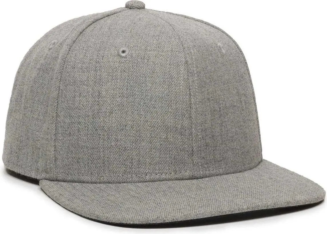 OC Sports REDLBL101 Adjustable Flat Bill Heathered Cap - Heathered Grey - Gray / 6 7/8’’ - 7 1/2’’