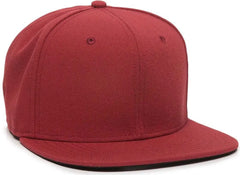 OC Sports REDLBL101 Adjustable Flat Bill Heathered Cap - Red - Red / 6 7/8’’ - 7 1/2’’