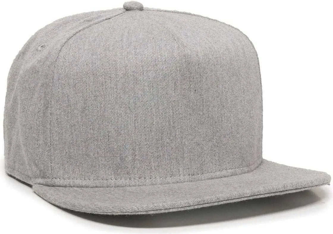 OC Sports REDLBL102 Adjustable Flat Bill Heathered Cap - Heathered Grey - Gray / 6 7/8’’ - 7 1/2’’
