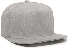 OC Sports REDLBL102 Adjustable Flat Bill Heathered Cap - Heathered Grey - Gray / 6 7/8’’ - 7 1/2’’