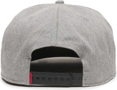 OC Sports REDLBL102 Adjustable Flat Bill Heathered Cap - Heathered Grey - Gray / 6 7/8’’ - 7 1/2’’