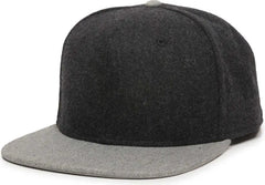 OC Sports REDLBL104 Adjustable Flat Bill Cap - Black Light Grey - Black Light Gray / 6 7/8’’ - 7 1/2’’