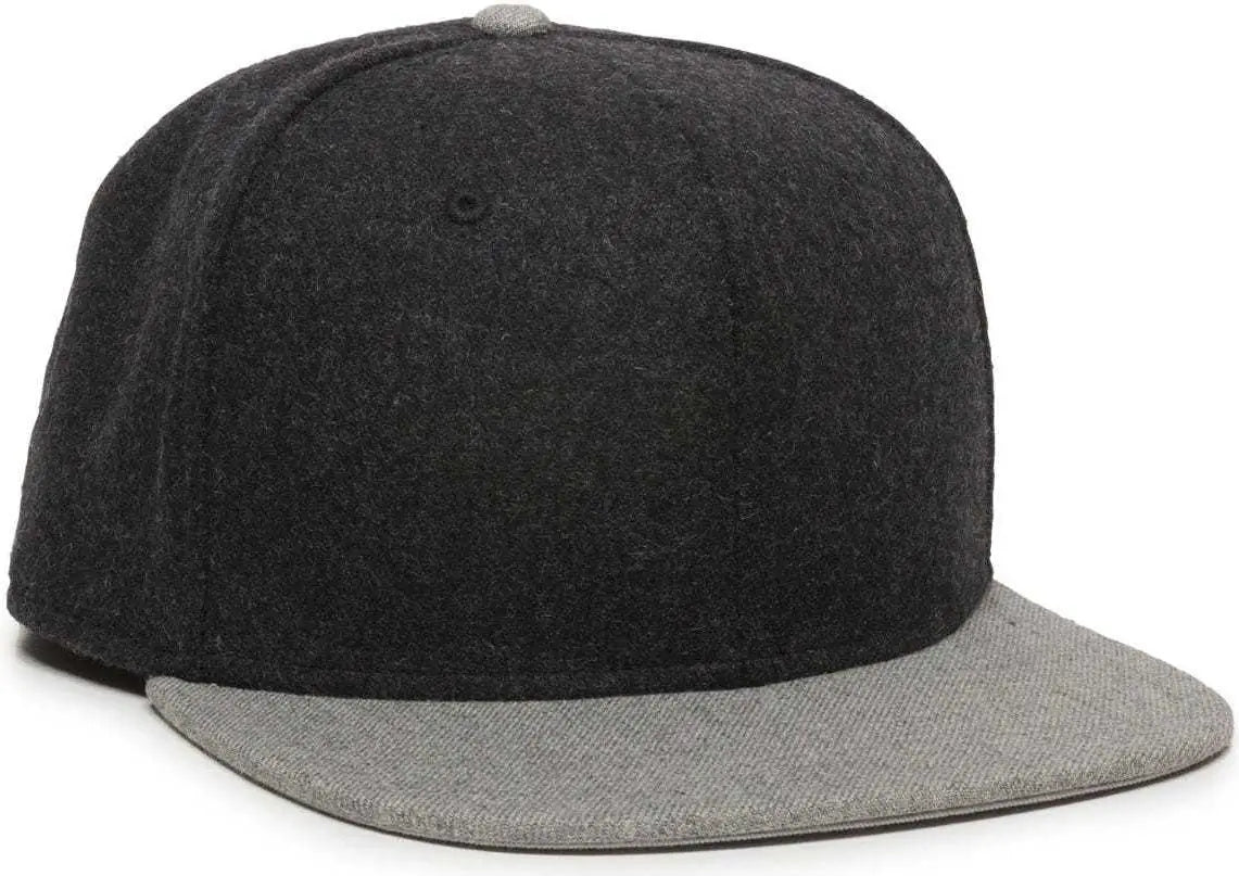 OC Sports REDLBL104 Adjustable Flat Bill Cap - Black Light Grey - Black Light Gray / 6 7/8’’ - 7 1/2’’