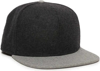 OC Sports REDLBL104 Adjustable Flat Bill Cap - Black Light Grey - Black Light Gray / 6 7/8’’ - 7 1/2’’