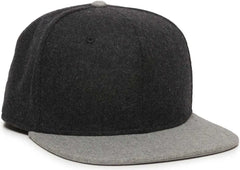 OC Sports REDLBL104 Adjustable Flat Bill Cap - Black Light Grey - Black Light Gray / 6 7/8’’ - 7 1/2’’