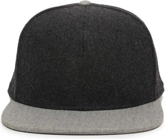OC Sports REDLBL104 Adjustable Flat Bill Cap - Black Light Grey - Black Light Gray / 6 7/8’’ - 7 1/2’’