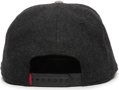 OC Sports REDLBL104 Adjustable Flat Bill Cap - Black Light Grey - Black Light Gray / 6 7/8’’ - 7 1/2’’