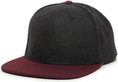 OC Sports REDLBL104 Adjustable Flat Bill Cap - Black Wine - Black Wine / 6 7/8’’ - 7 1/2’’