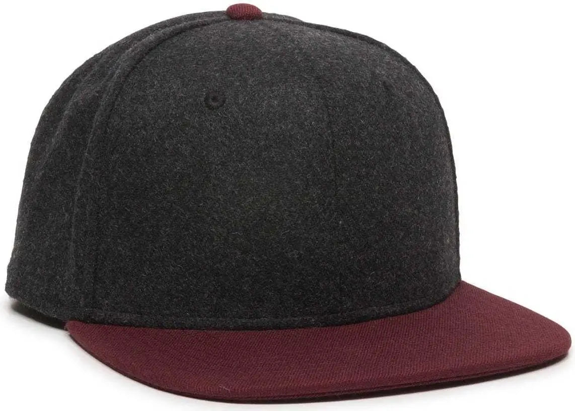 OC Sports REDLBL104 Adjustable Flat Bill Cap - Black Wine - Black Wine / 6 7/8’’ - 7 1/2’’