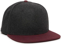 OC Sports REDLBL104 Adjustable Flat Bill Cap - Black Wine - Black Wine / 6 7/8’’ - 7 1/2’’