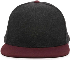 OC Sports REDLBL104 Adjustable Flat Bill Cap - Black Wine - Black Wine / 6 7/8’’ - 7 1/2’’