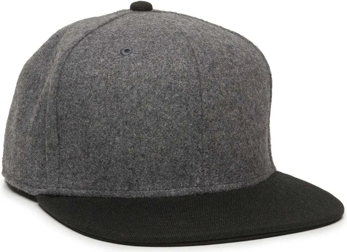OC Sports REDLBL104 Adjustable Flat Bill Cap - Charcoal Black - Dark Gray Black / 6 7/8’’ - 7 1/2’’