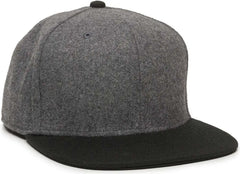 OC Sports REDLBL104 Adjustable Flat Bill Cap - Charcoal Black - Dark Gray Black / 6 7/8’’ - 7 1/2’’