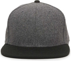 OC Sports REDLBL104 Adjustable Flat Bill Cap - Charcoal Black - Dark Gray Black / 6 7/8’’ - 7 1/2’’