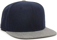 OC Sports REDLBL104 Adjustable Flat Bill Cap - Navy Light Grey - Navy Light Gray / 6 7/8’’ - 7 1/2’’