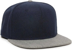 OC Sports REDLBL104 Adjustable Flat Bill Cap - Navy Light Grey - Navy Light Gray / 6 7/8’’ - 7 1/2’’