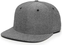 OC Sports REDLBL105 Adjustable Flat Bill Heathered Cap - Charcoal - Dark Gray / 6 7/8’’ - 7 1/2’’