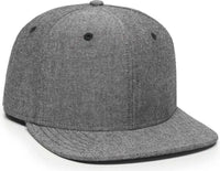 OC Sports REDLBL105 Adjustable Flat Bill Heathered Cap - Charcoal - Dark Gray / 6 7/8’’ - 7 1/2’’