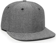 OC Sports REDLBL105 Adjustable Flat Bill Heathered Cap - Charcoal - Dark Gray / 6 7/8’’ - 7 1/2’’