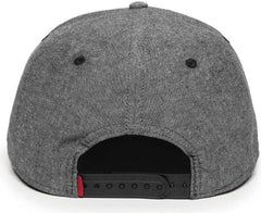 OC Sports REDLBL105 Adjustable Flat Bill Heathered Cap - Charcoal - Dark Gray / 6 7/8’’ - 7 1/2’’