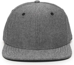OC Sports REDLBL105 Adjustable Flat Bill Heathered Cap - Charcoal - Dark Gray / 6 7/8’’ - 7 1/2’’