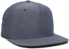 OC Sports REDLBL105 Adjustable Flat Bill Heathered Cap - Navy - Navy / 6 7/8’’ - 7 1/2’’