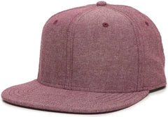 OC Sports REDLBL105 Adjustable Flat Bill Heathered Cap - Red - Red / 6 7/8’’ - 7 1/2’’