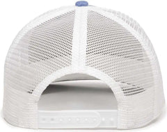 OC Sports RGR-100M Adjustable Mesh Back Cap - Heathered Blue White - Blue White / 6 7/8’’ - 7 1/2’’