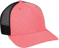 OC Sports RGR-100M Adjustable Mesh Back Cap - Heathered Coral Black - Coral Black / 6 7/8’’ - 7 1/2’’
