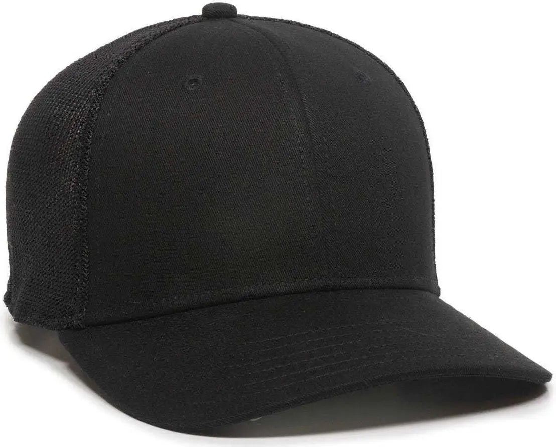 OC Sports RGR-360M Adjustable Mesh Back Cap - Black Black - Black / 6 7/8’’ - 7 1/2’’