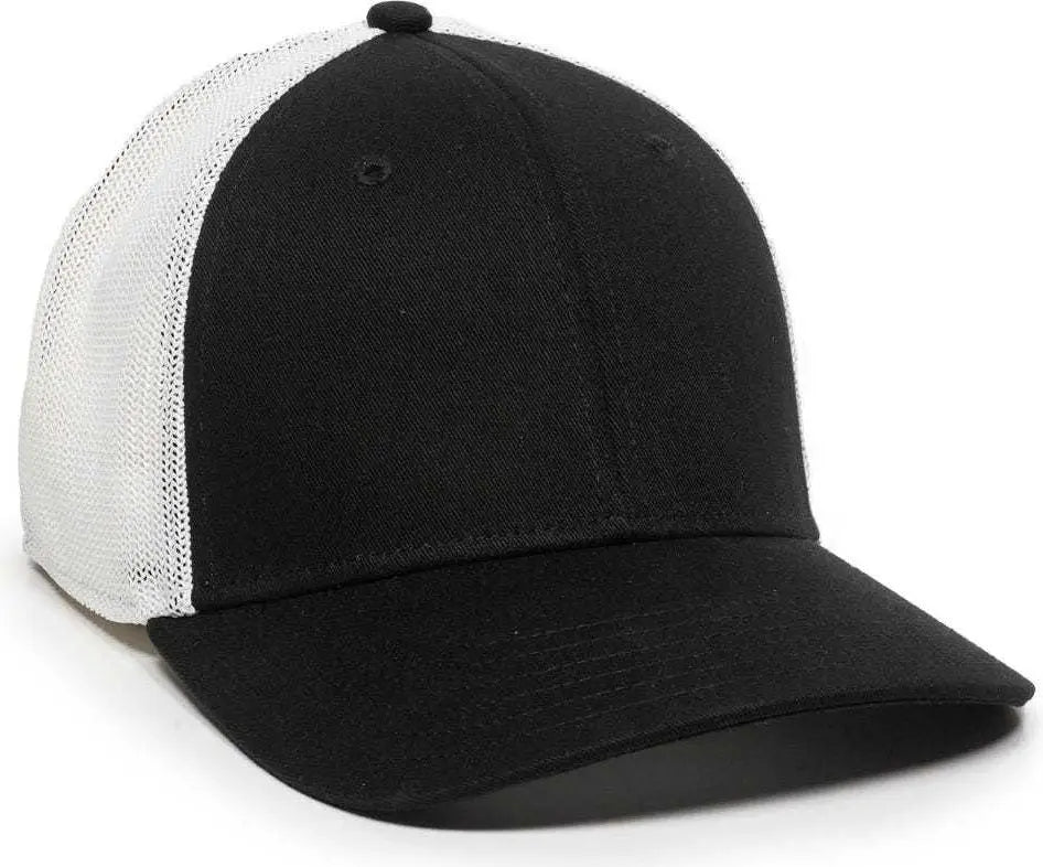 OC Sports RGR-360M Adjustable Mesh Back Cap - Black White - Black White / 6 7/8’’ - 7 1/2’’