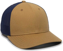 OC Sports RGR-360M Adjustable Mesh Back Cap - Camel Navy - Tan Navy / 6 7/8’’ - 7 1/2’’
