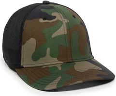 OC Sports RGR-360M Adjustable Mesh Back Cap - Generic Camo Black - Green Black / 6 7/8’’ - 7 1/2’’