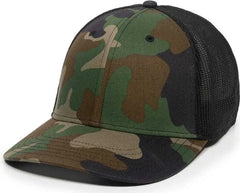 OC Sports RGR-360M Adjustable Mesh Back Cap - Generic Camo Black - Green Black / 6 7/8’’ - 7 1/2’’
