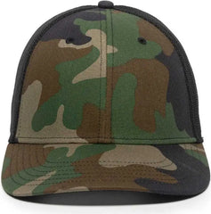 OC Sports RGR-360M Adjustable Mesh Back Cap - Generic Camo Black - Green Black / 6 7/8’’ - 7 1/2’’