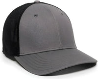OC Sports RGR-360M Adjustable Mesh Back Cap - Grey Black - Gray Black / 6 7/8’’ - 7 1/2’’