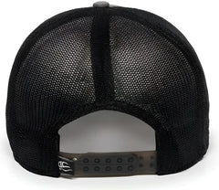 OC Sports RGR-360M Adjustable Mesh Back Cap - Grey Black - Gray Black / 6 7/8’’ - 7 1/2’’