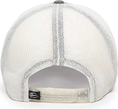 OC Sports RGR-360M Adjustable Mesh Back Cap - Grey White - Gray White / 6 7/8’’ - 7 1/2’’